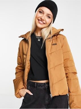 Vans Foundry puffer jacket in brown XS